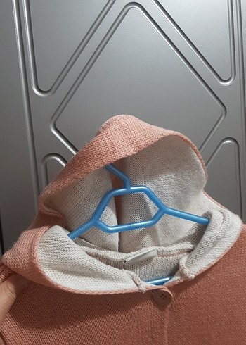 Pembe Düğmeli kız çocuk  Midi hırka - Görsel 7