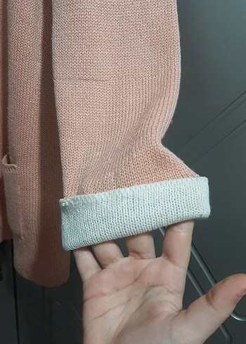 Pembe Düğmeli kız çocuk  Midi hırka - Görsel 5