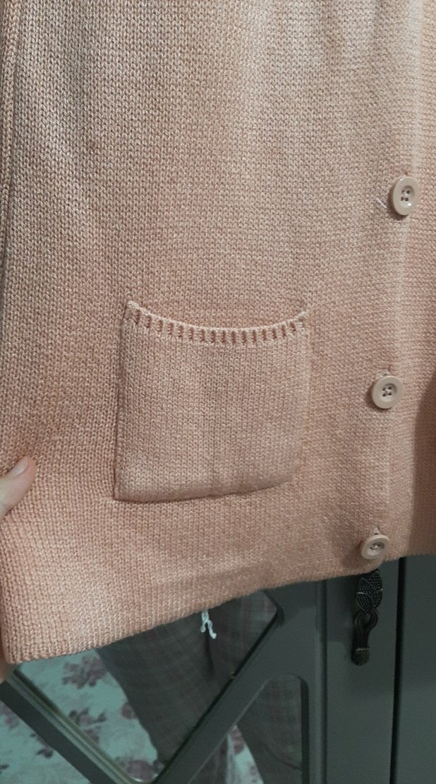 Pembe Düğmeli kız çocuk  Midi hırka - Görsel 4