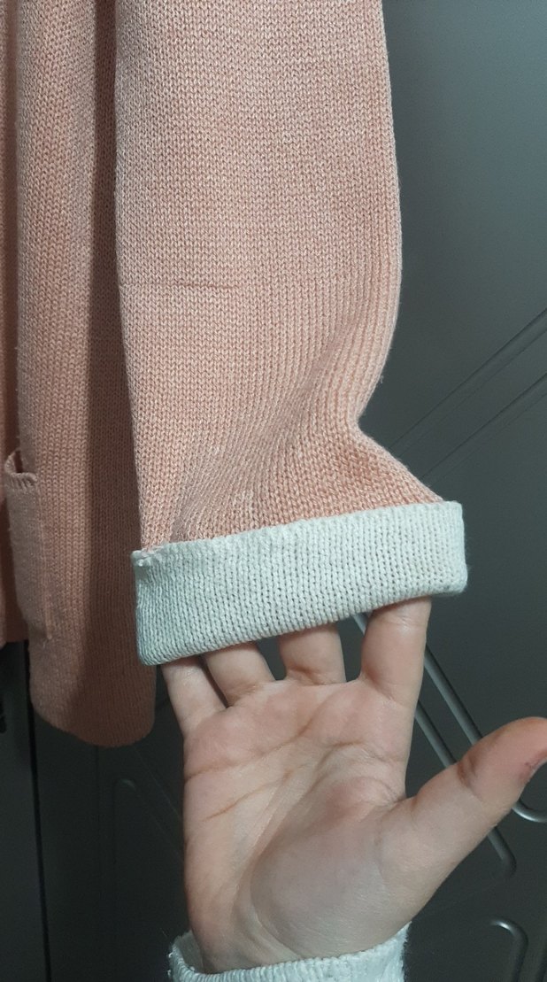 Pembe Düğmeli kız çocuk  Midi hırka - Görsel 5