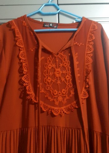 Kiramit Pilili Bohem Uzun Elbise - Görsel 3