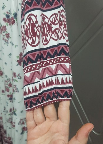 Tasselli Bohem Uzun Desenli Kadın Elbise - Görsel 5