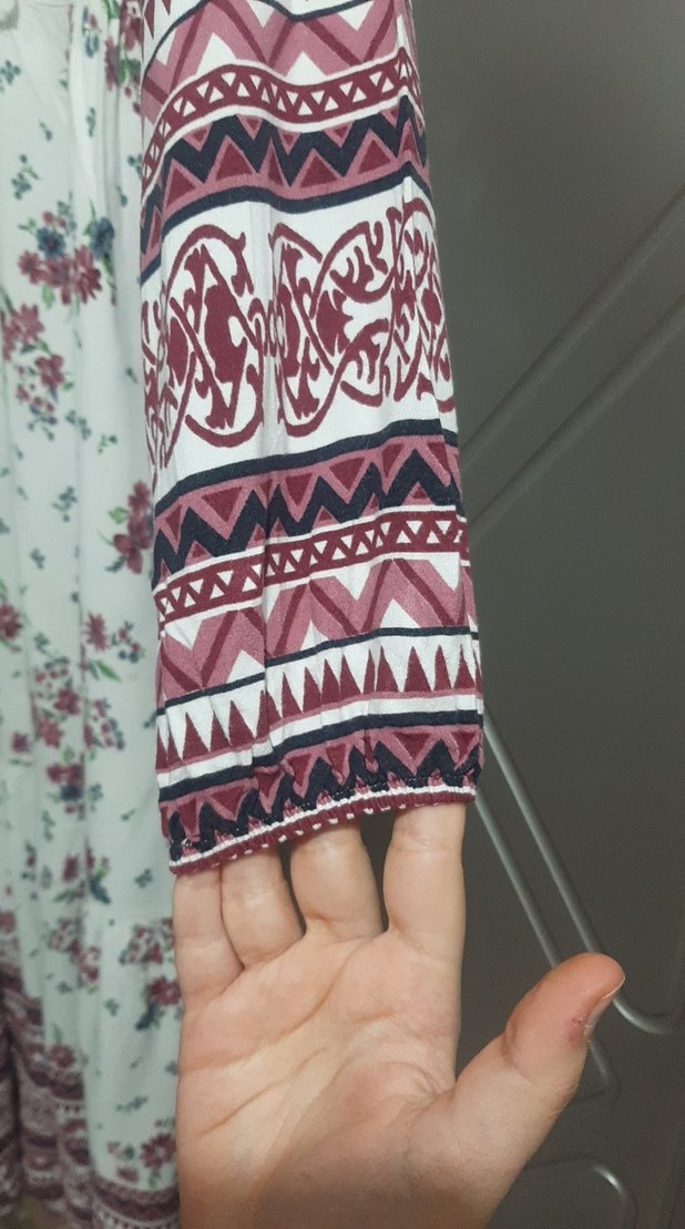 Tasselli Bohem Uzun Desenli Kadın Elbise - Görsel 5