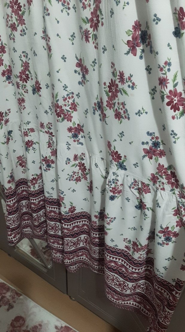 Tasselli Bohem Uzun Desenli Kadın Elbise - Görsel 2