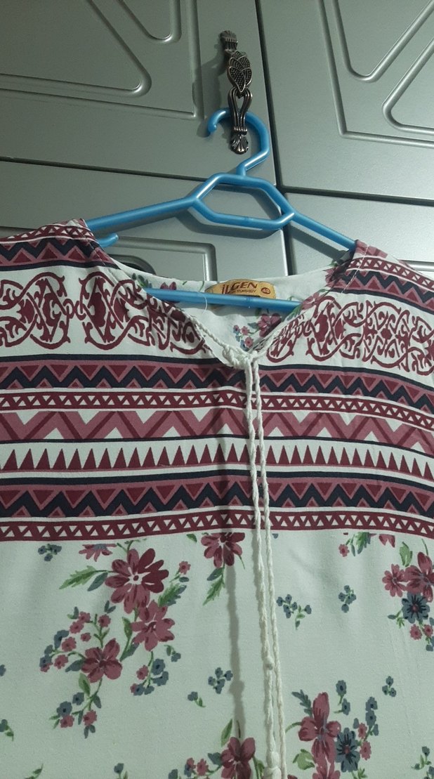 Tasselli Bohem Uzun Desenli Kadın Elbise - Görsel 4