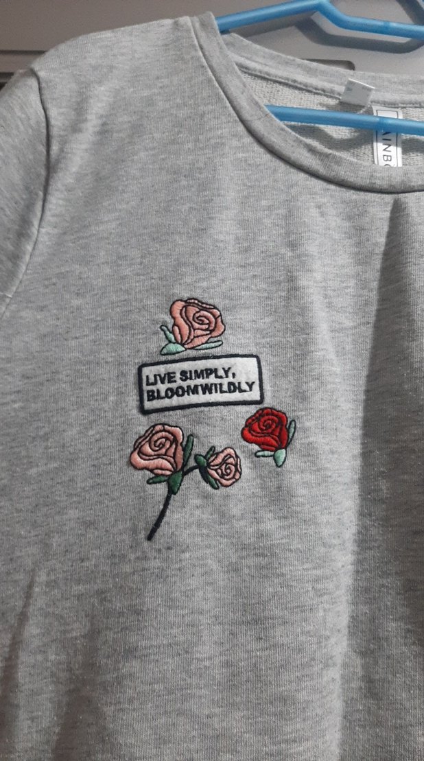 Kız Çocuk ve genç  Gri Pamuklu Uzun Kollu Baskılı Tişört - Görsel 2