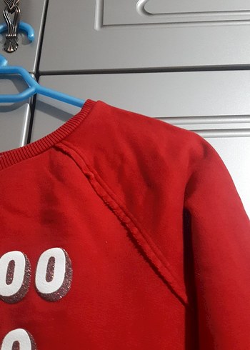 Kırmızı Baskılı çocuk  Sweatshirt - Görsel 4