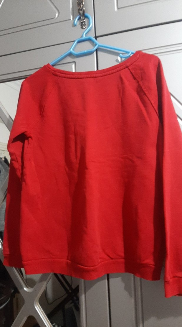 Kırmızı Baskılı çocuk  Sweatshirt - Görsel 5