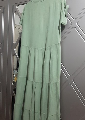 Yeşil Nakışlı Bohem Uzun Elbise - Görsel 6