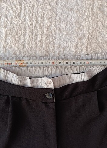 xxl Beden Siyah beli beyaz şerit lastikli kumaş pantolon.