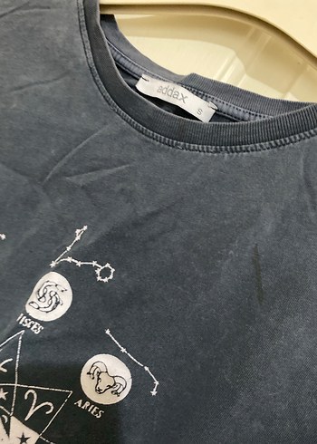 Gri Bohem Baskılı Kadın Tişört - Görsel 3