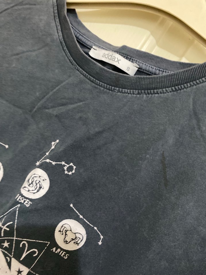 Gri Bohem Baskılı Kadın Tişört - Görsel 3