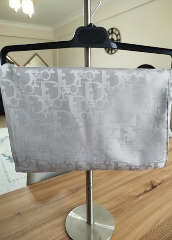 Beden gri Renk gümüş gri Dior desen jakar şal