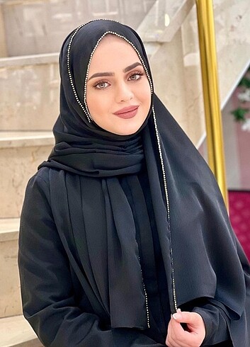 Siyah taşlı janjan şal 