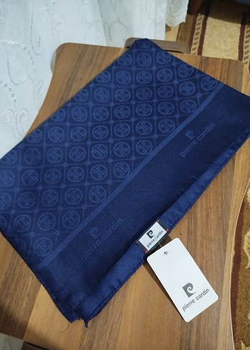 Pierre Cardin lacivert jakar şal - Görsel 6