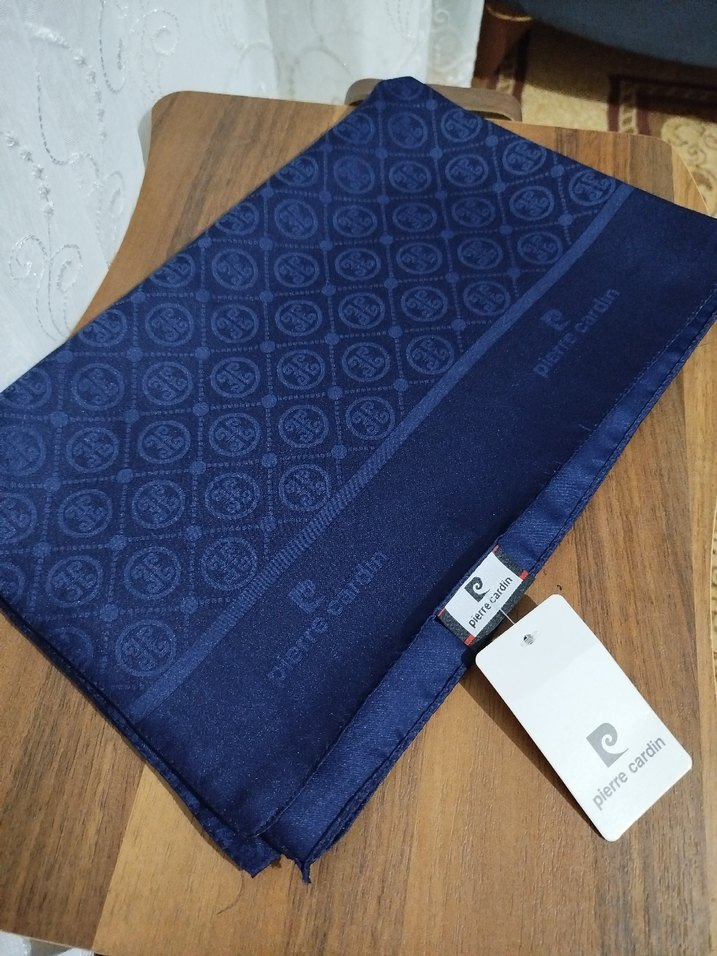 Pierre Cardin lacivert jakar şal - Görsel 5