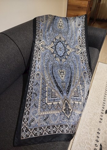  Beden mavi Renk etnik desen pamuklu soft şal mavili