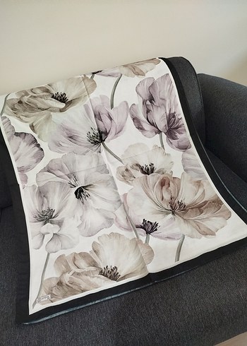 Tasarımcı çiçek desen pamuklu soft şal