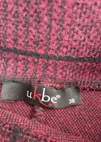 38 Beden Bordo Pilili Uzun Ekose Etek