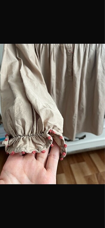 Poplin işlemeli gömlek - Görsel 5