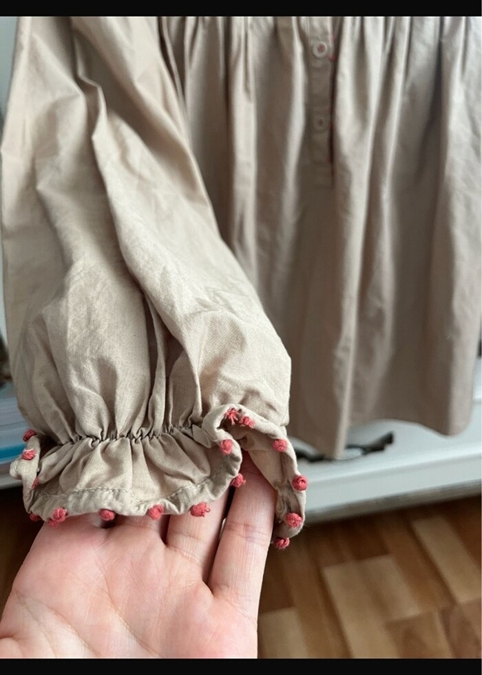 Poplin işlemeli gömlek - Görsel 5