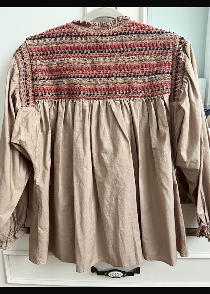 Poplin işlemeli gömlek - Görsel 2