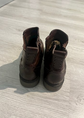 Kahverengi Vintage Deri Kadın Dolgu Topuk Bot - Görsel 3