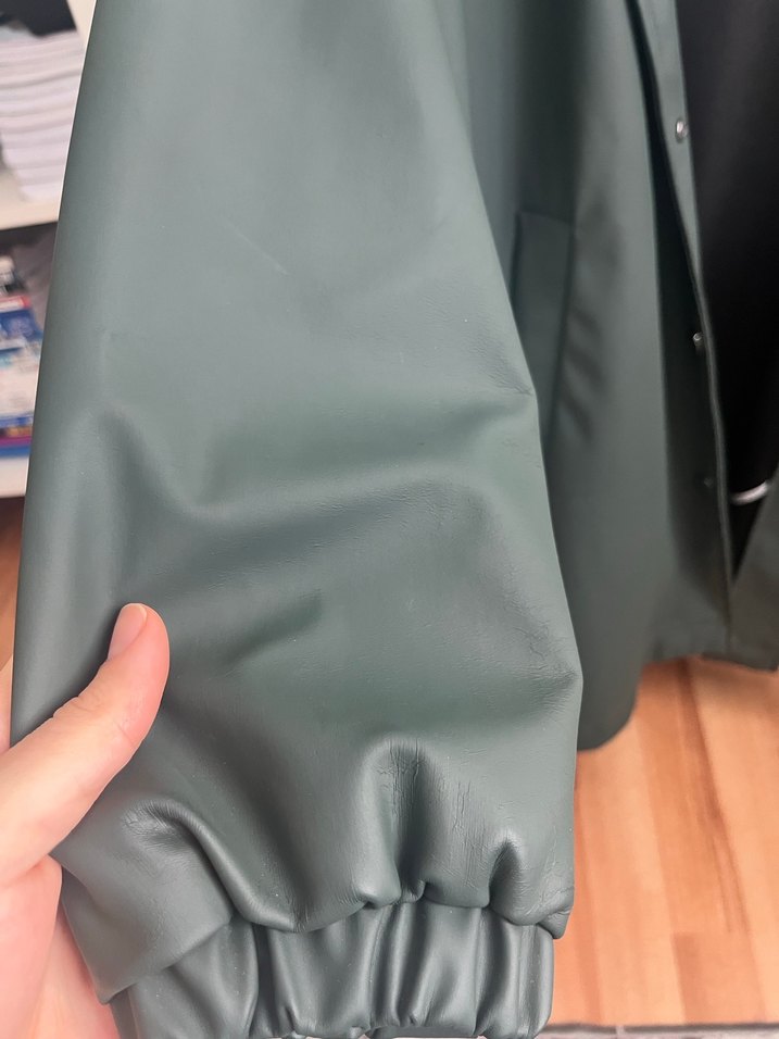 Haki Midi Boy Düğmeli Kadın Yağmurluk - Görsel 4