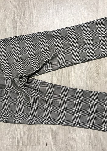 Gri Ekose Pilili Kadın Kumaş Pantolon - Görsel 3