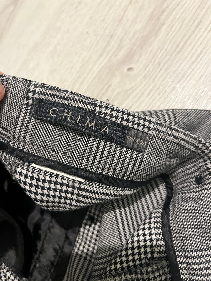 Gri Ekose Pilili Kadın Kumaş Pantolon - Görsel 2