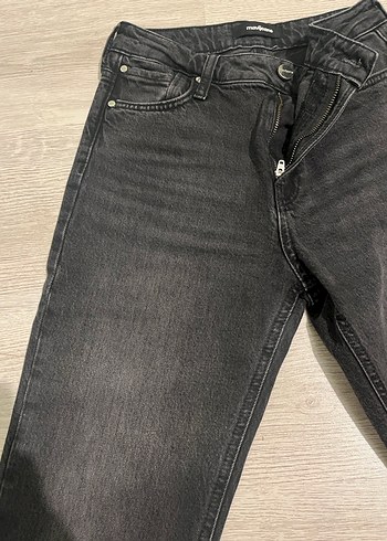 Kadın Siyah Regular Fit Midi Kot Pantolon - Görsel 5