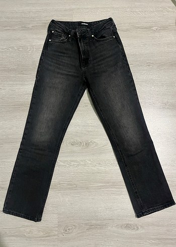 Kadın Siyah Regular Fit Midi Kot Pantolon - Görsel 3