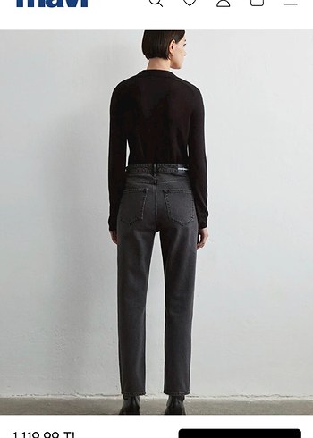 Kadın Siyah Regular Fit Midi Kot Pantolon - Görsel 2