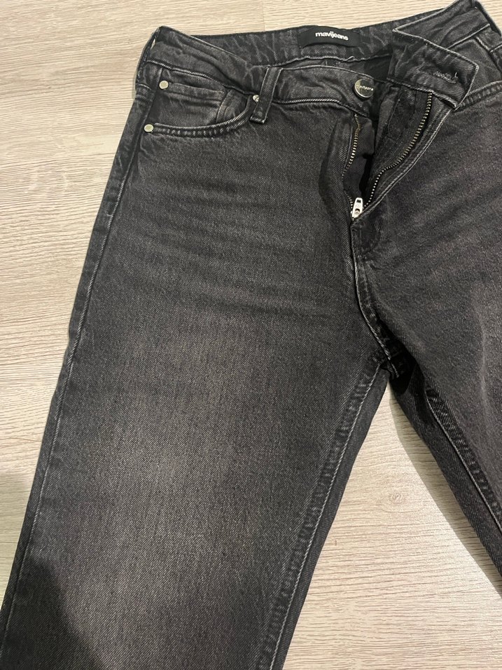 Kadın Siyah Regular Fit Midi Kot Pantolon - Görsel 5