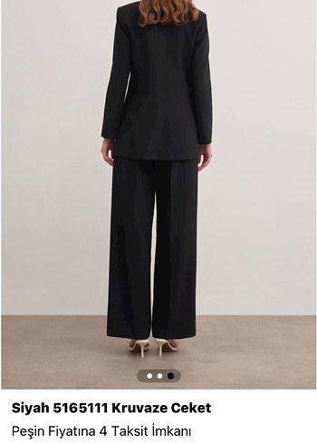 Siyah Kruvaze Kadın Blazer Ceket - Görsel 2