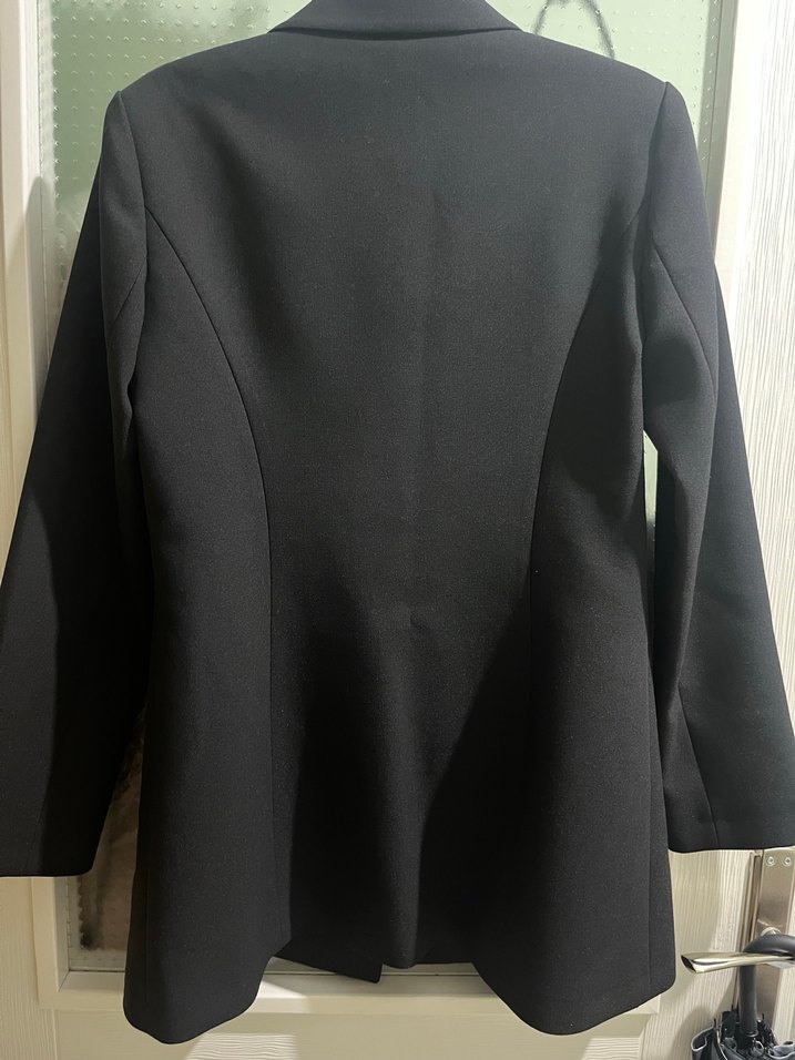 Siyah Kruvaze Kadın Blazer Ceket - Görsel 5