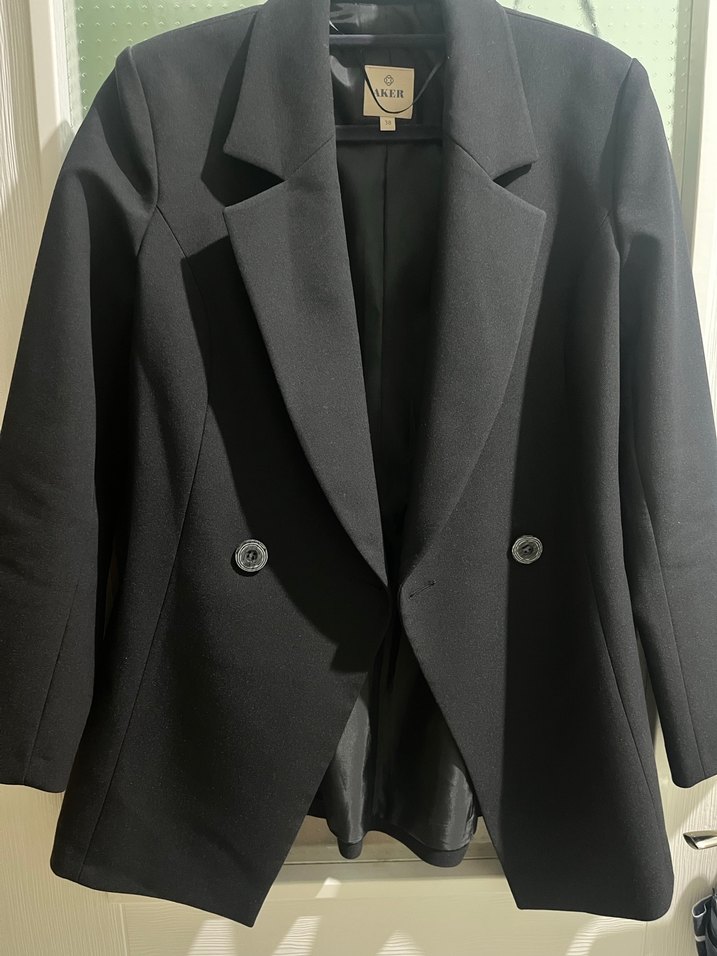 Siyah Kruvaze Kadın Blazer Ceket - Görsel 3