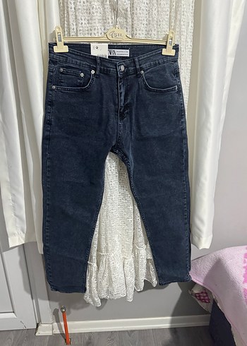 Gri Baskılı Bol Kesim Midi Jean - Görsel 3