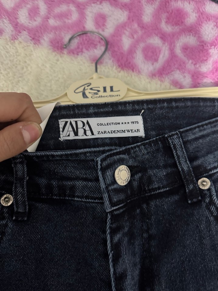 Gri Baskılı Bol Kesim Midi Jean - Görsel 2