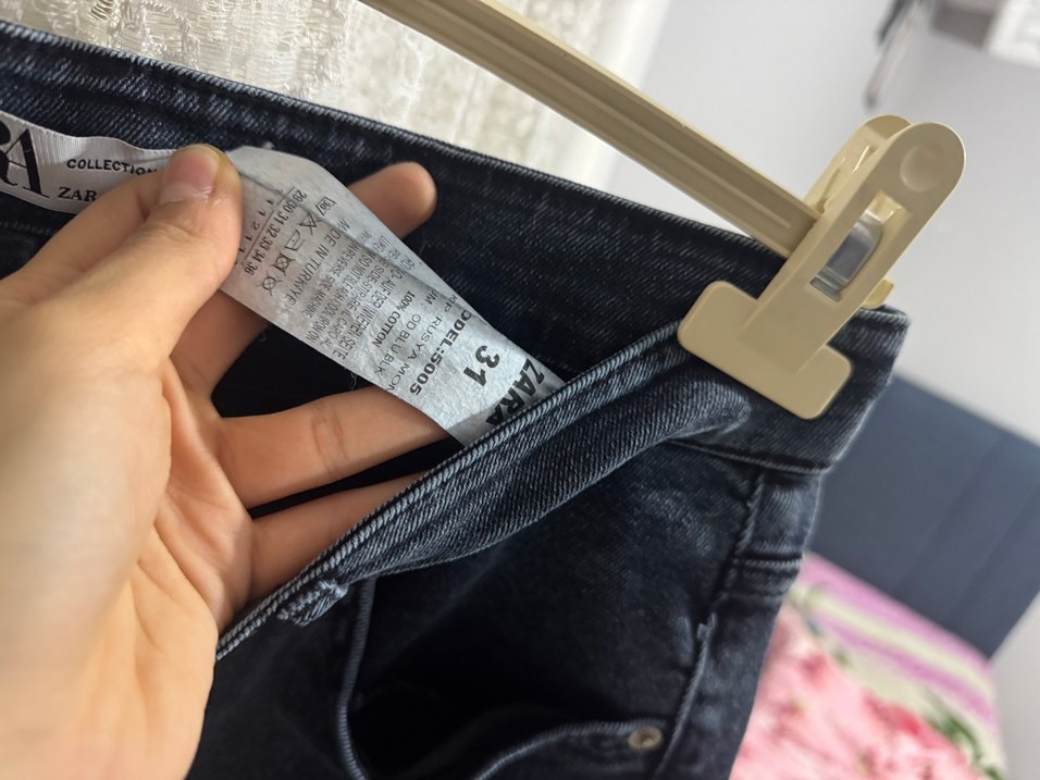 Gri Baskılı Bol Kesim Midi Jean - Görsel 4