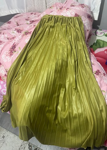 Yağ Yeşil Piliseli etek - Görsel 2