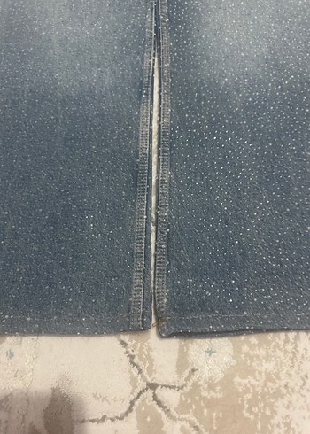 taşlı Salaş Midi Kadın Kot Pantolon - Görsel 3