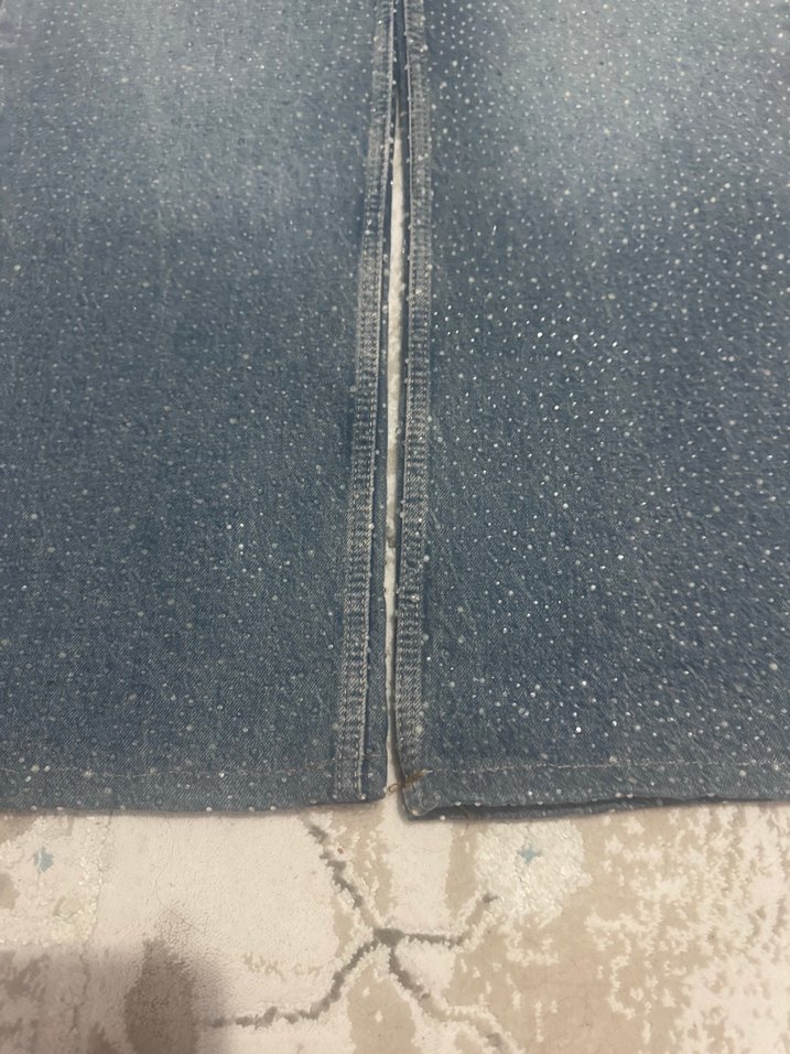 taşlı Salaş Midi Kadın Kot Pantolon - Görsel 3