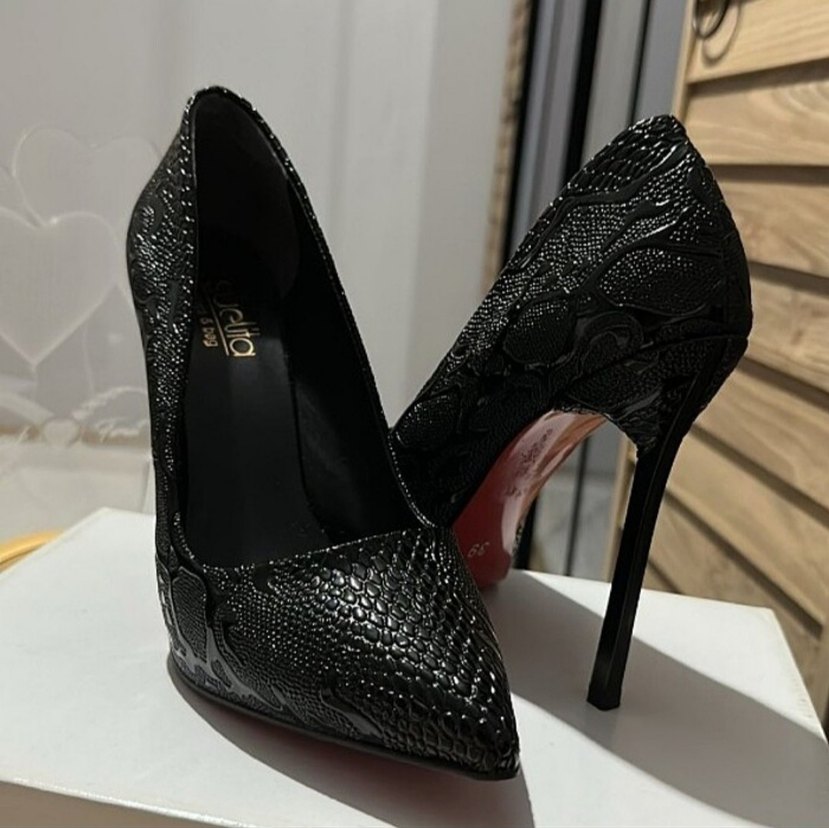 Kırmızı taban ince topuklu stiletto - Görsel 5