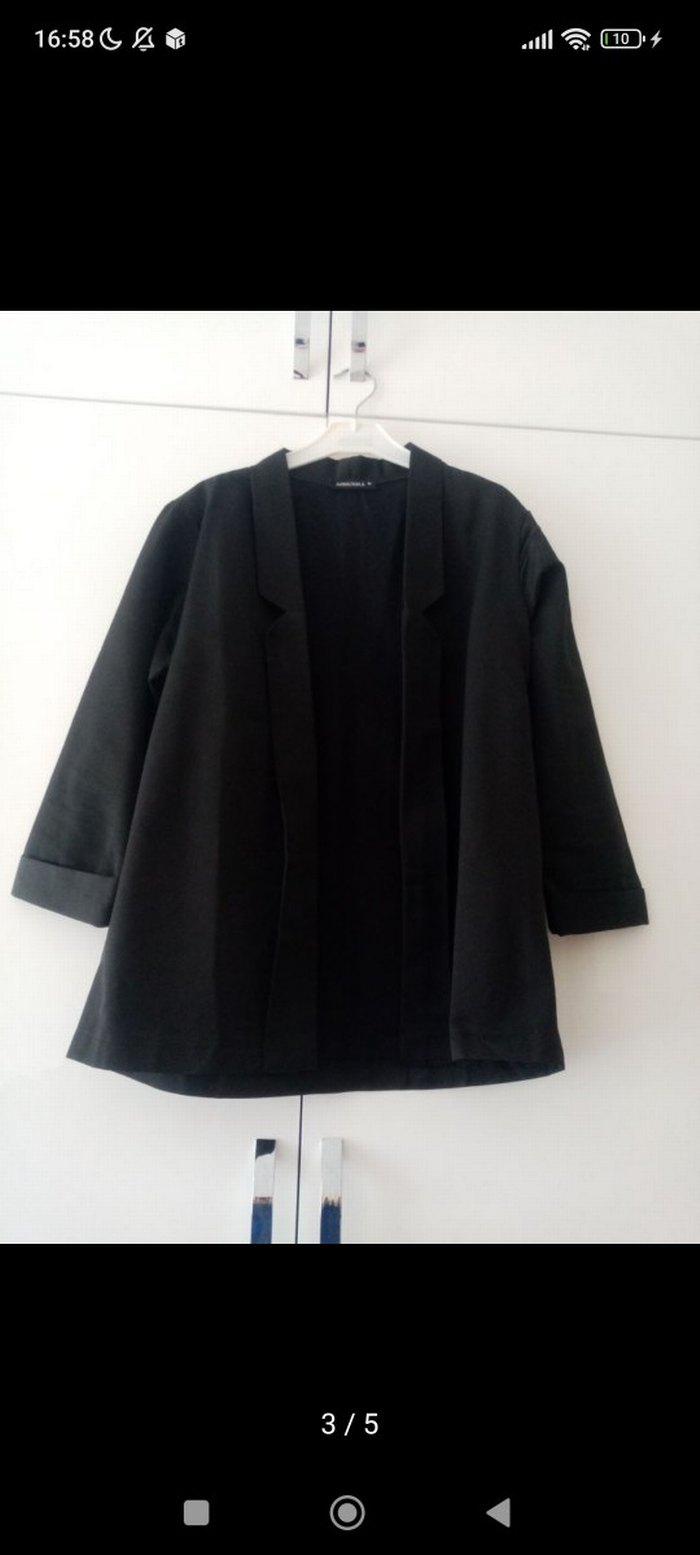 armonika ince kumaş siyah ceket - Görsel 3