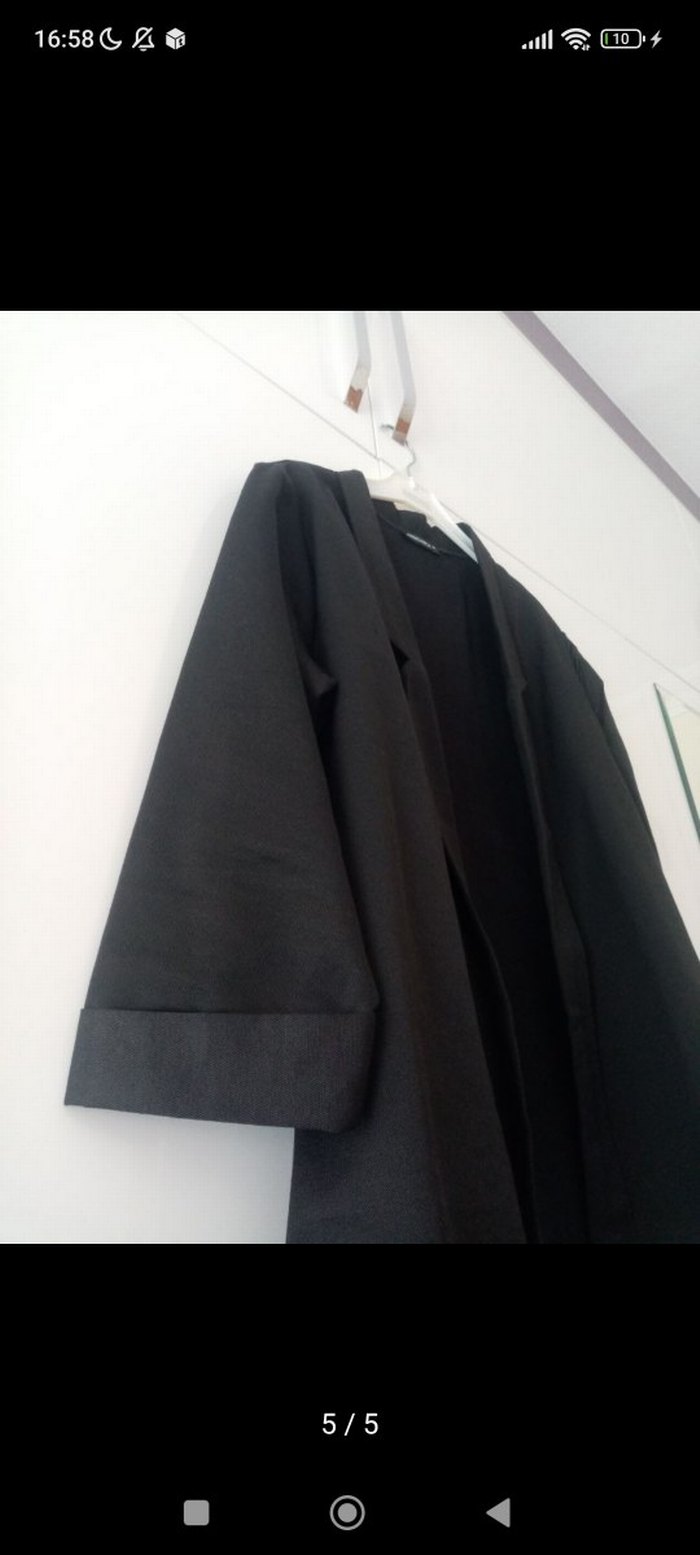 armonika ince kumaş siyah ceket - Görsel 5