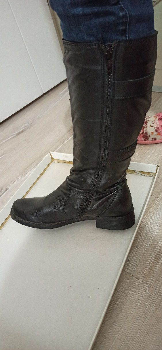 Siyah vidala deri 38 numara temiz çizme... - Görsel 5