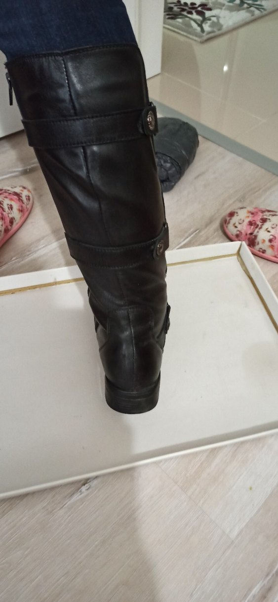 Siyah vidala deri 38 numara temiz çizme... - Görsel 4