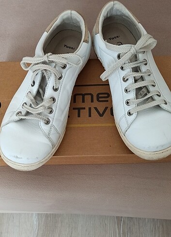 Camel marka beyaz deri spor ayakkabı.. - Görsel 2