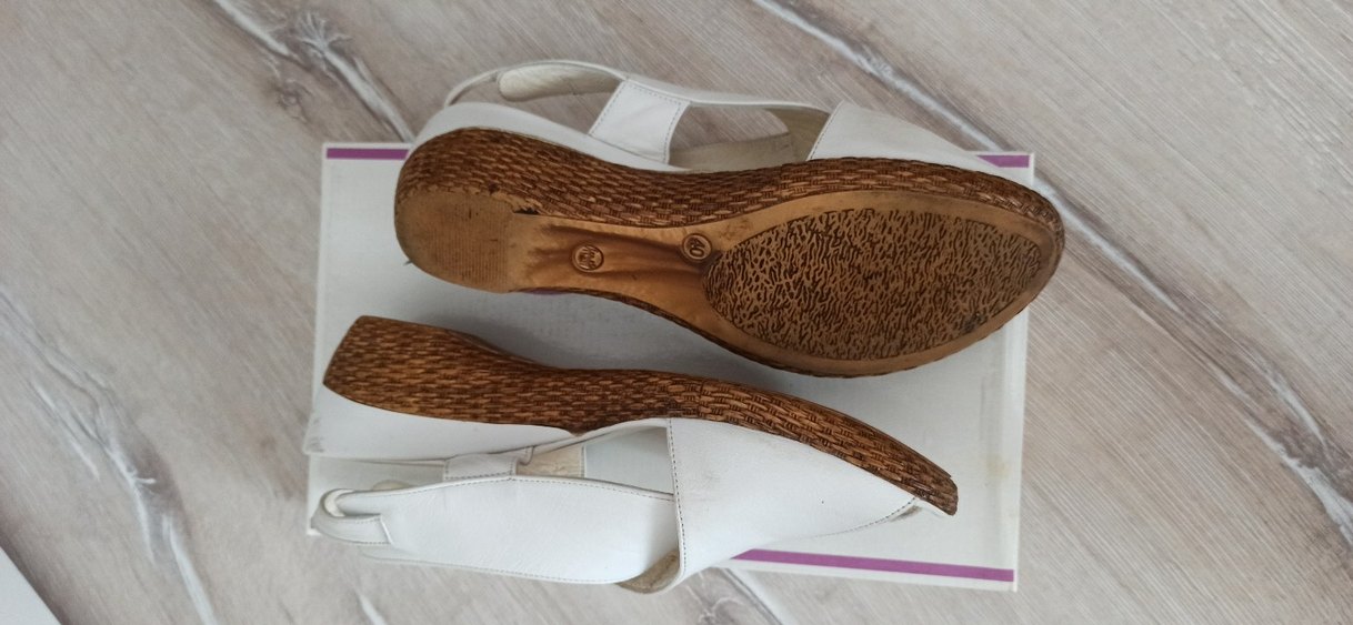 Beyaz  çapraz bantlı  yazlık deri Ayakkabı.... - Görsel 5